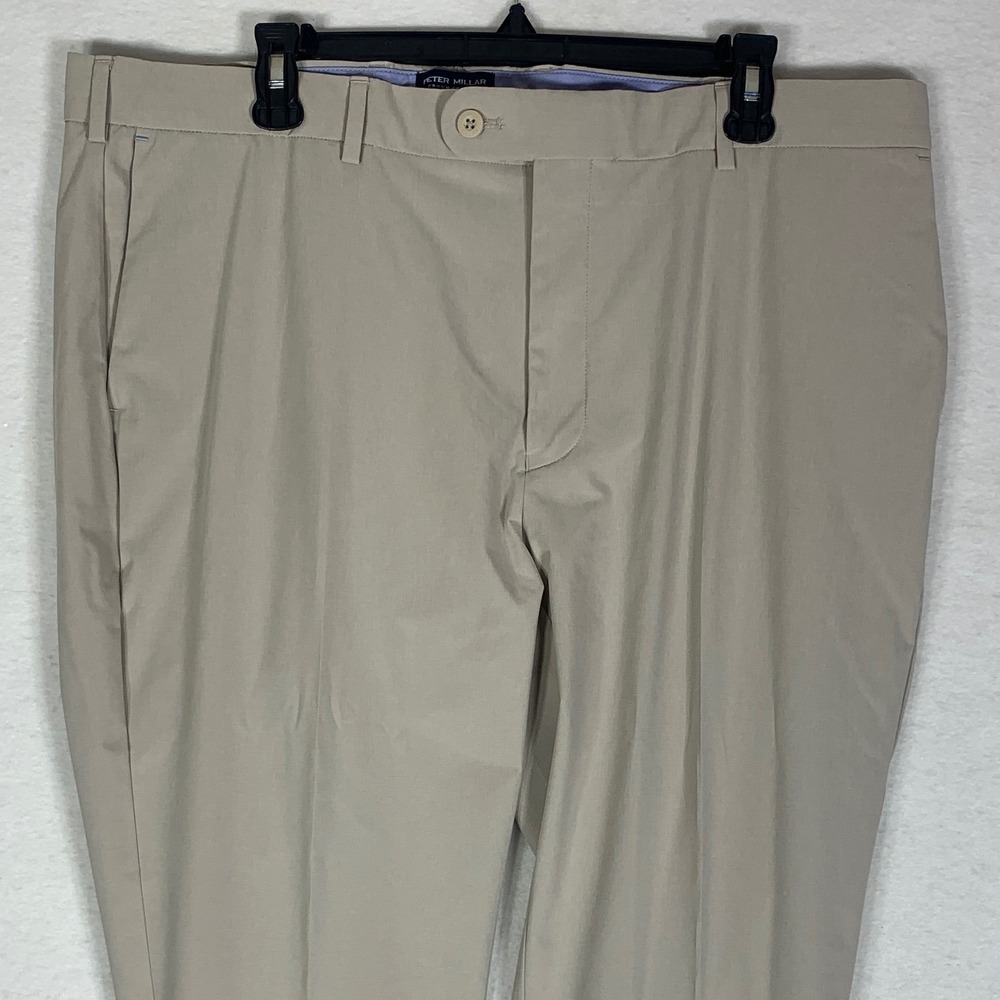 Peter Millar Crown Crafted Surge Pants Mens 40x30 Beige Khaki Golf Performance - Picture 3 of 9